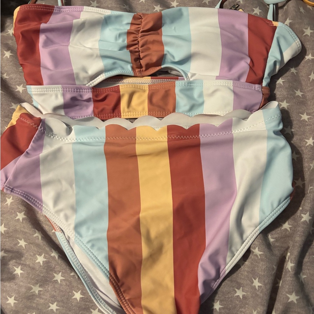Colorful Striped Bikini Set